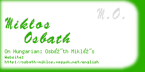 miklos osbath business card